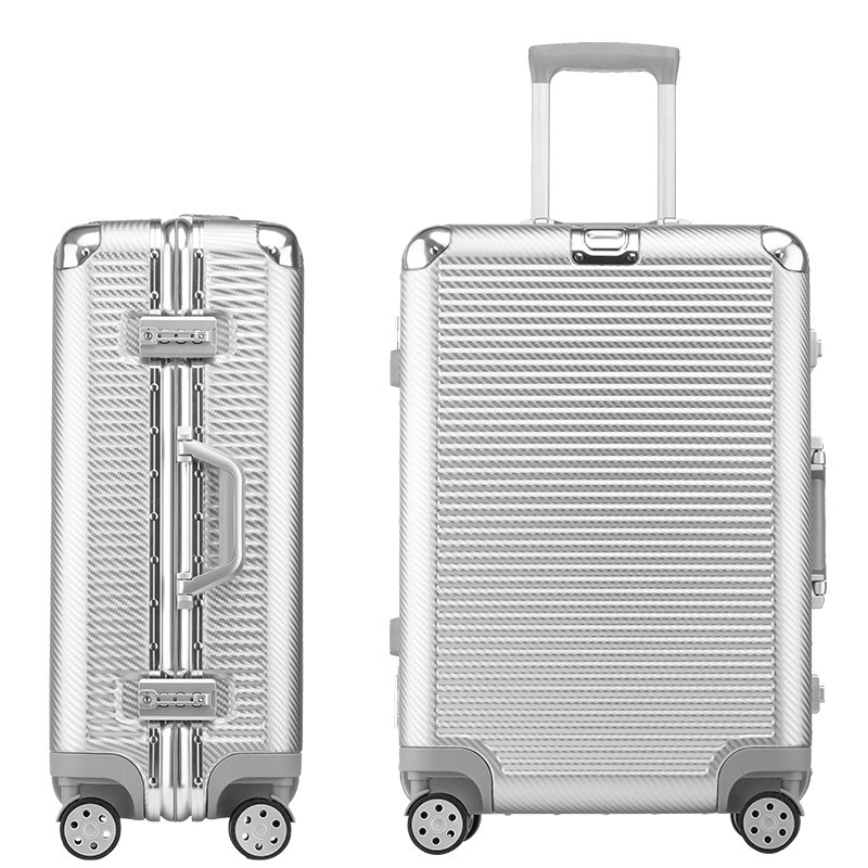 ORMIE 20Inch Aluminum Frame Suitcase Password Lock Spinner Silent Wheel Luggage Case - MRSLM