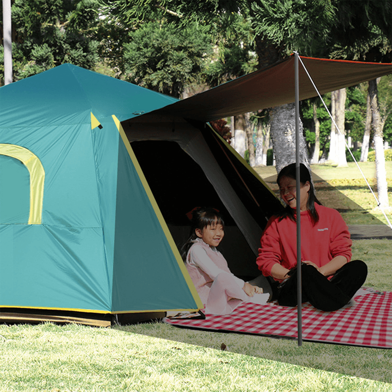 Ipree® 3-4 People Automatic Tent Thickened Rainproof Double Layer Quick-Opening Aluminium Poles Large Capacity Outdoor Camping Tent - MRSLM