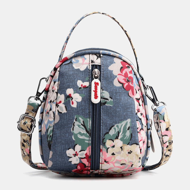 Women Waterproof Light Weight Small Mini Printed Pattern Shoulder Bag Crossbody Bag Phone Bag - MRSLM