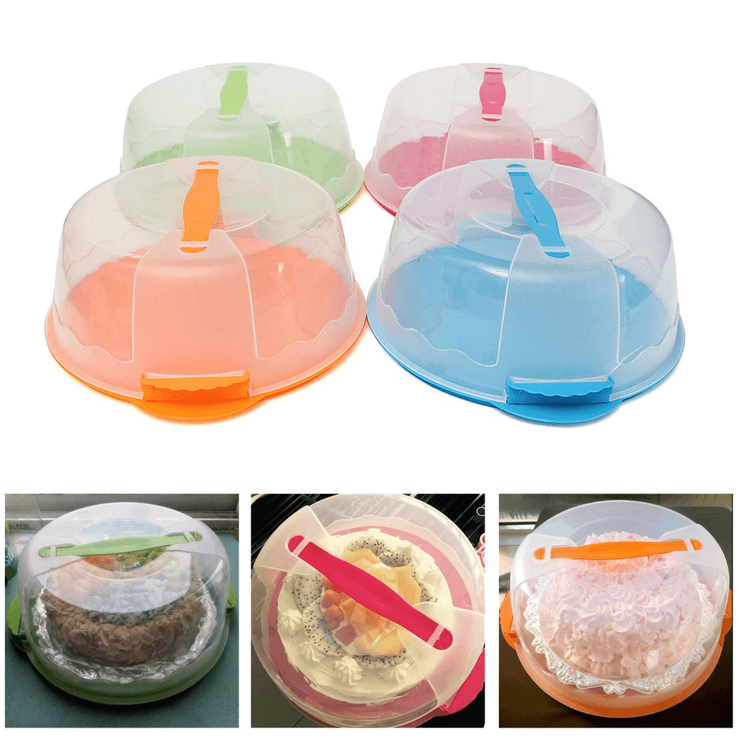 Portable Locking Cake Caddy Pretension Tub Cupcake Carrier Kitchen Storage Container - MRSLM