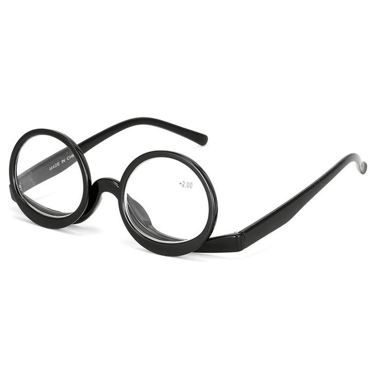 Unisex Flip-Up round Frame Reading Glasses Makeup Glasses - MRSLM