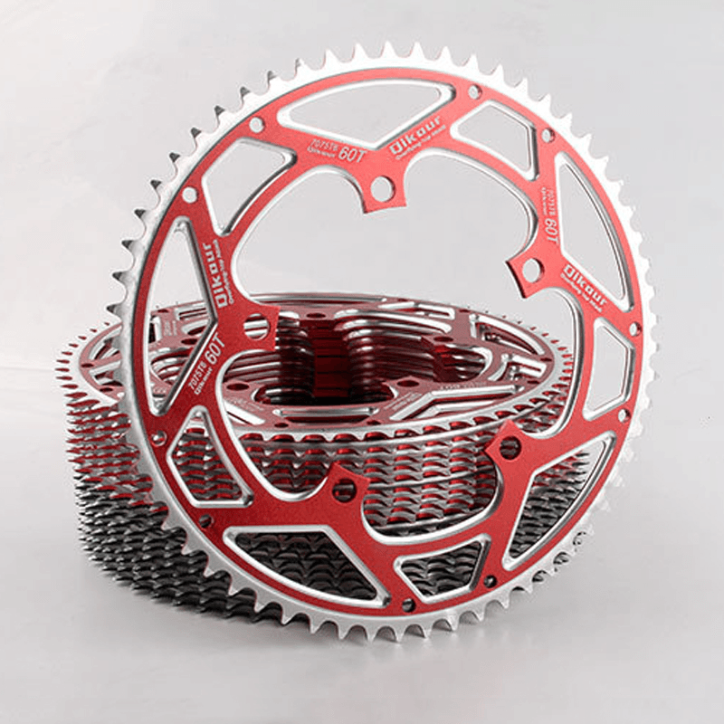 Qikour 60T Single Speed 130BCD Chainwheel CNC Aluminum Alloy Folding Bike Bicycle Crankset Cycling Chain Ring - MRSLM