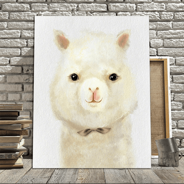 Miico Hand Painted Oil Paintings Cartoon Alpaca Paintings Wall Art for Home Decoration - MRSLM