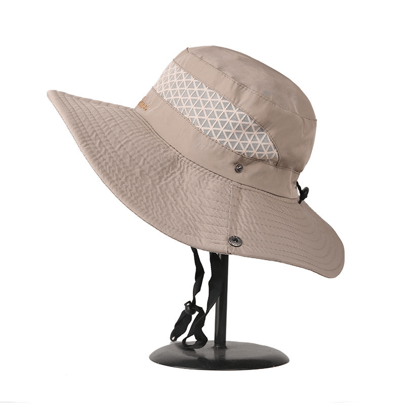 Solid Color Men'S Sun Outdoor Fishing Hat Wide Eaves Uv Proof Beach Women'S Bucket Hat - MRSLM