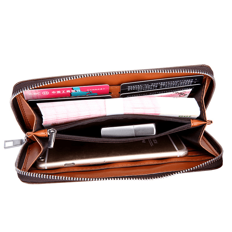 Men Fashion New Faux Leather Business Clutches Bag Phone Bag Wallet - MRSLM