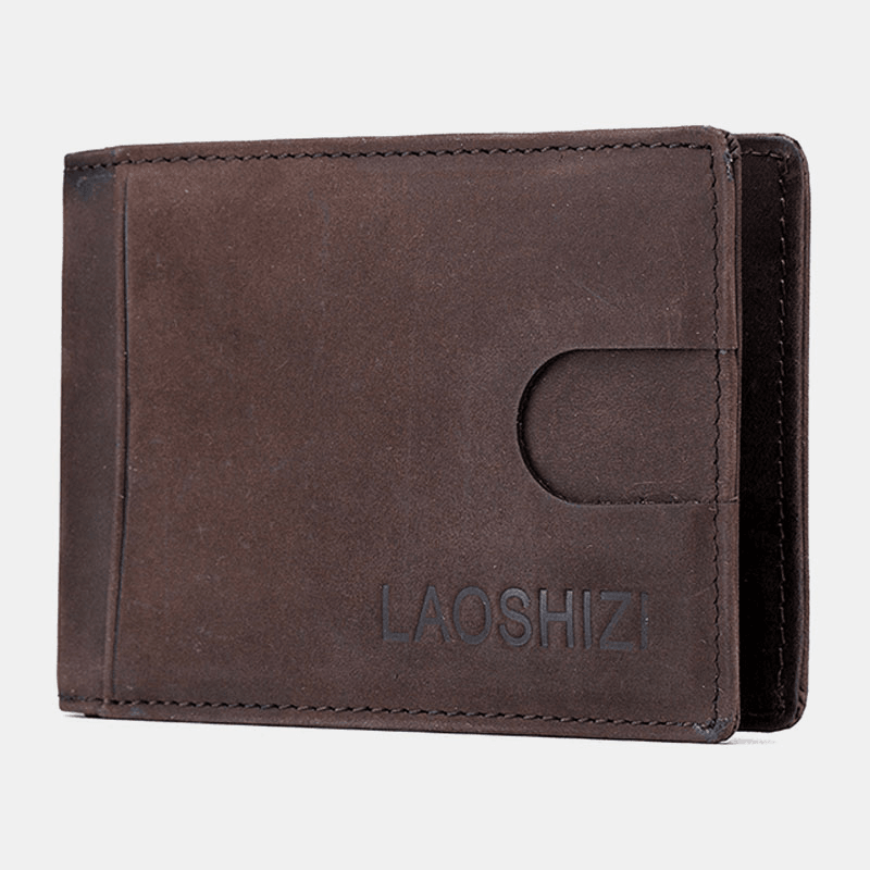 Men Genuine Leather Vinatage Thin Wallet Card Holder - MRSLM