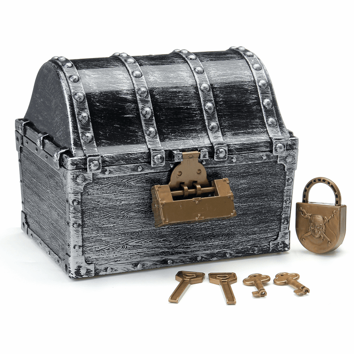 Retro Treasure Chest Gold Coins Jewelry Box Game Props Toys - MRSLM