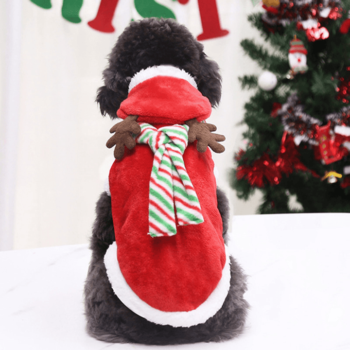 2020 Christmas Pet Clothes for Dogs Cats Costume Santa Claus Puppy Cat Clothes Winter Warm Dog Jacket Coats for Pet Hoodies Clothing - MRSLM