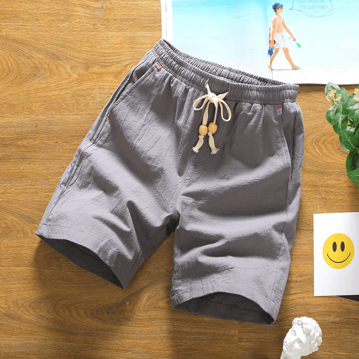 Mens Summer Fashion Breathable Solid Color Casual Shorts - MRSLM