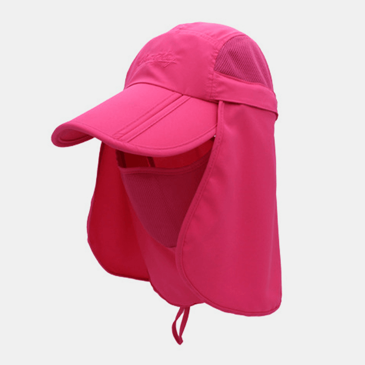 Unisex Dual-Use Wide Brim Summer Sunshade Face Neck UV Protection Breathable Detachable Visors Baseball Hat - MRSLM