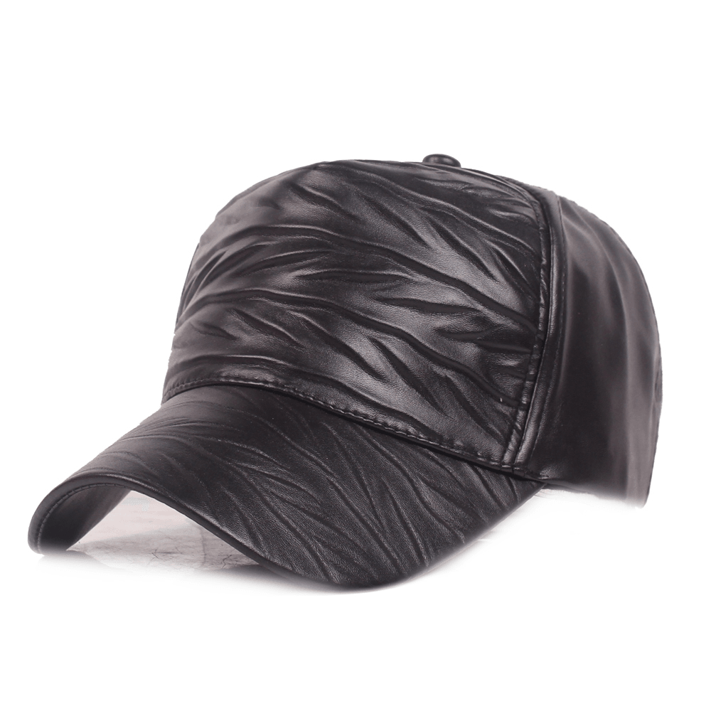 Men Woman Outdoor Sports PU Leather Baseball Cap - MRSLM