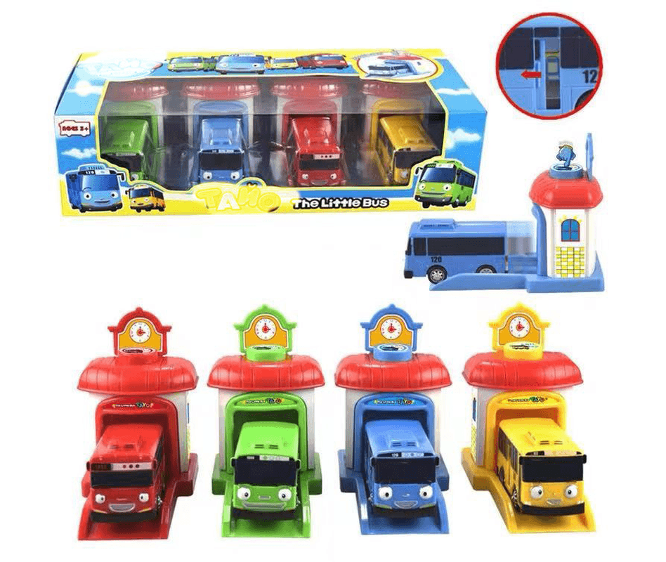 Cartoon Little Bus Pull Back Ejection Toy - MRSLM