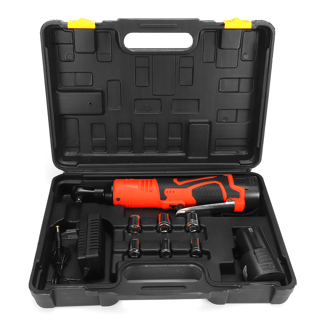 18V 100N.M 3/8" Cordless Ratchet Wrench Electric Ratchet Wrench Kit W/ Charger & 1/2Pcs Battery - MRSLM