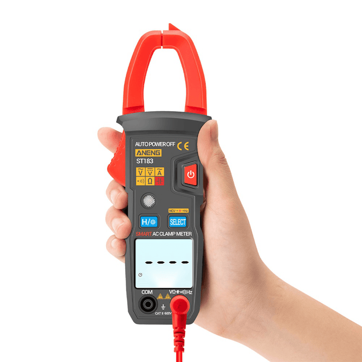 ANENG ST183 Digital Clamp Meter AC Current 6000 Counts True RMS Multimeter DC/AC Voltage Tester Hz Capacitance NCV Ohm Tests - MRSLM