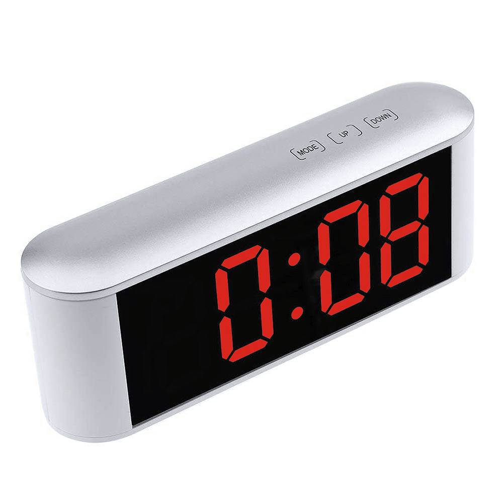 TS-S25 Digital Time Display Touch LED Mirror Clock 3 Modes Brightness Adjustable Temperature C/F Alarm Snooze Night Mode Function Night Led Light Table Desktop Alarm Clock Despertador - MRSLM