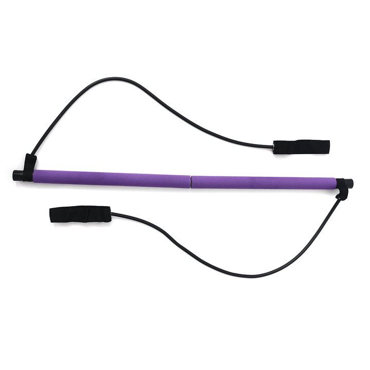 Portable Pilates Bar Kit + Resistance Band Adjustable Exercise Stick Toning Home Gym Workout Equipment - MRSLM