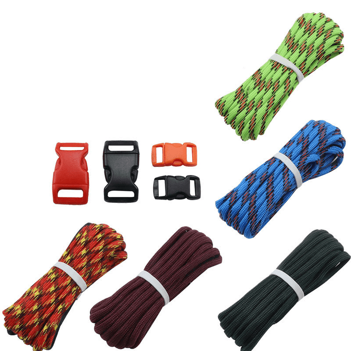 5Pcs/Set Outdoor EDC DIY Paracord Parachute Rope Cord Lanyard Survival Bracelet Knit Weaving Toos Kit with Buckle - MRSLM