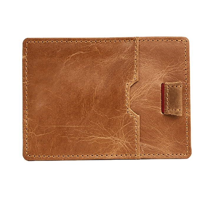 RFID Blocking anti Theft Men Genuine Leather Card Holder Retro Casual Document Wallet - MRSLM