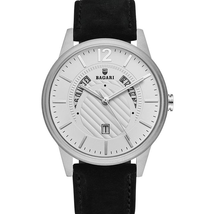 BAGARI 8015P Luminous Display Genuine Leather Strap Quartz Watch Casual Style Men Watch - MRSLM