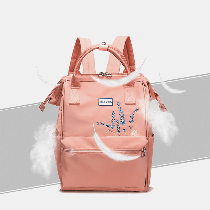 Women anti Theft Waterproof Embroidery Casual Backpack School Bag - MRSLM