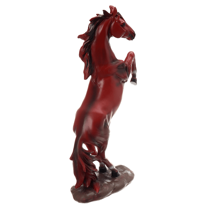 Resin Horse Statue Ornament Figurine Chic Home Hotel Feng Shui Horse Decorations - MRSLM