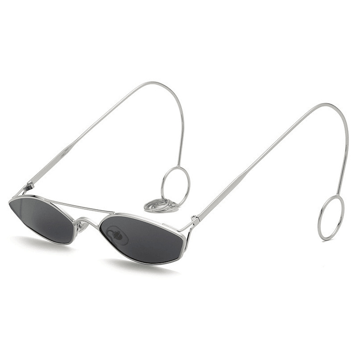 Pendant Punk Sunglasses Metal Earrings Hip Hop Men and Women Street Shooting Flat Lens - MRSLM