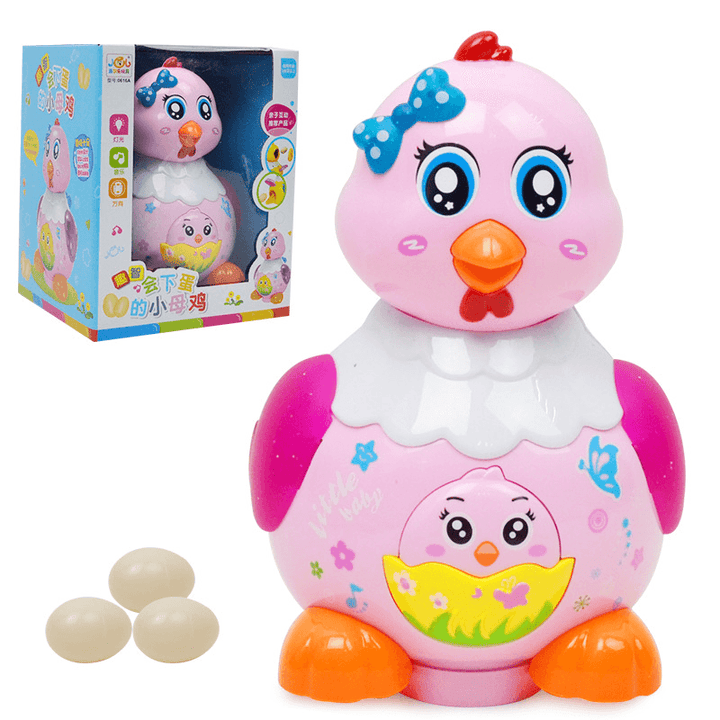 Little Hen Who Can Lay Eggs Electric Toys Light and Music Electric Laying Hens - MRSLM