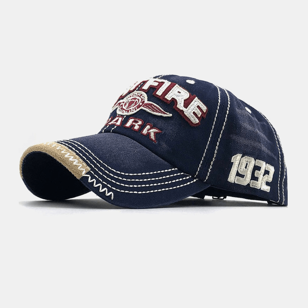 Unisex Three-Dimensional Letters Embroidery Baseball Cap Curved Brim Adjustable Sunshade Hat - MRSLM