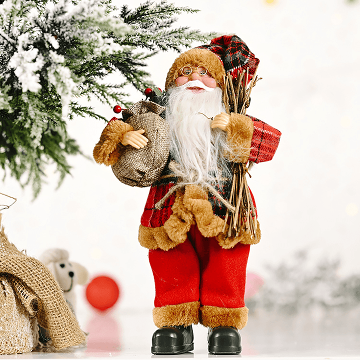 Santa Claus Doll Merry Christmas Tree Figurine Ornament Kid Toy Gift Desktop Decoration - MRSLM