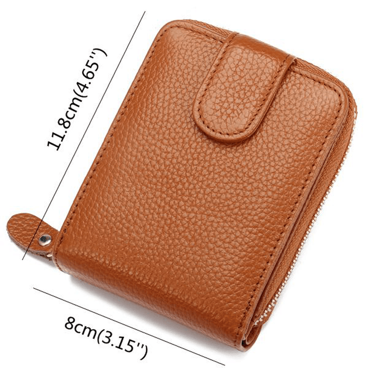 Trifold Genuine Leather Wallet Purse Casual Card Holder - MRSLM