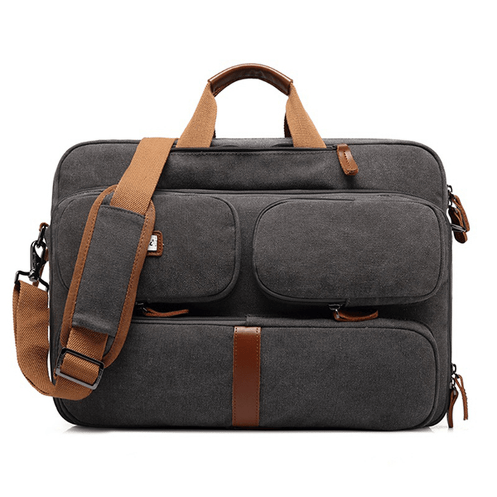 Men Multifunctional Laptop Backpack Crossbody Bag - MRSLM