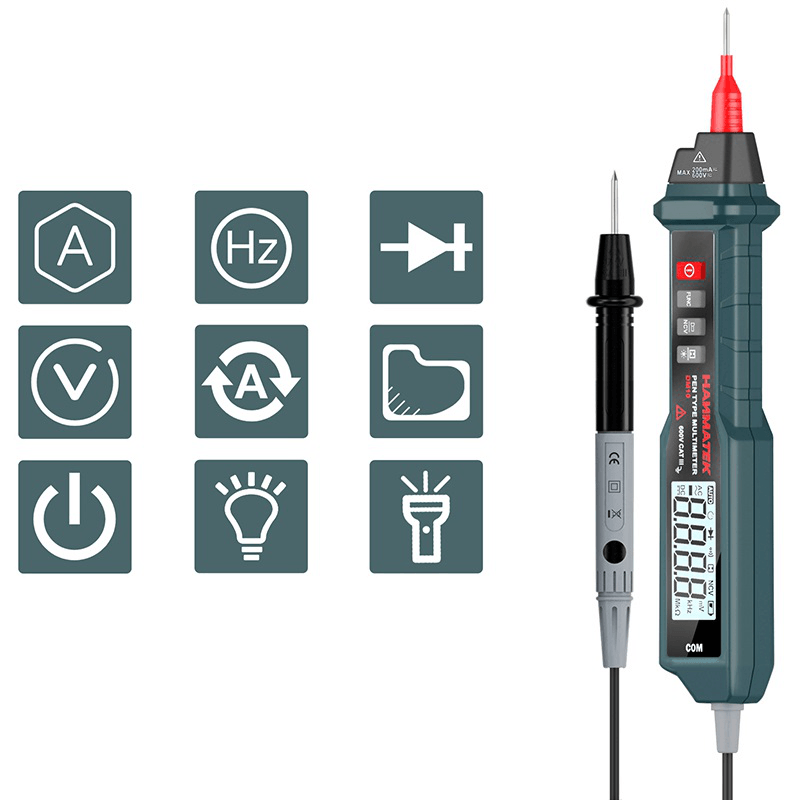 HANMATEK DM10 Pen Type True RMS Digital Multimeter Auto Measurement Non-Contact ACV/DCV Handheld Electronic Tester - MRSLM