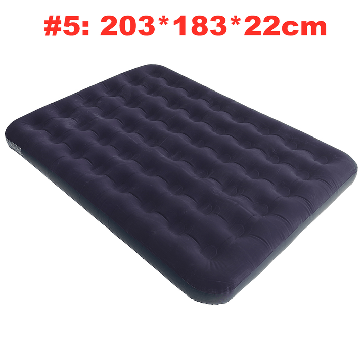 PVC Inflatable Bed Inflatable Mattress Air Mattress Bed Single Double Wide Soft Mattress Comfortable Outdoor Home - MRSLM