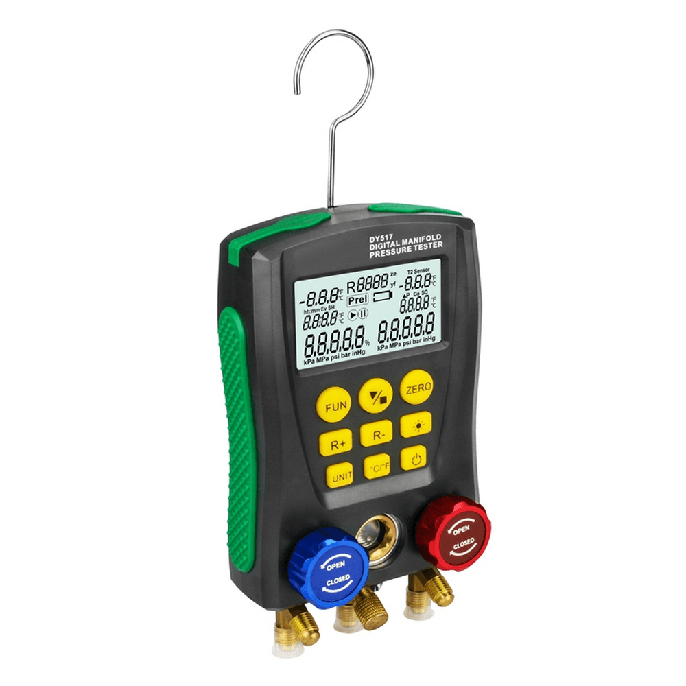 DUOYI DY517A Refrigeration Digital Manifold Pressure Gauge Set Vacuum Pressure Meter Testing HVAC Temperature Tester - MRSLM