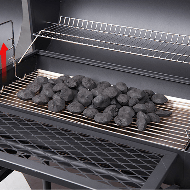 3-In-1 BBQ Charcoal Grill with Offset Smoker BBQ Grill Barbecue Accessories for Outdoor Garden RV Travel Camping Cooking - MRSLM