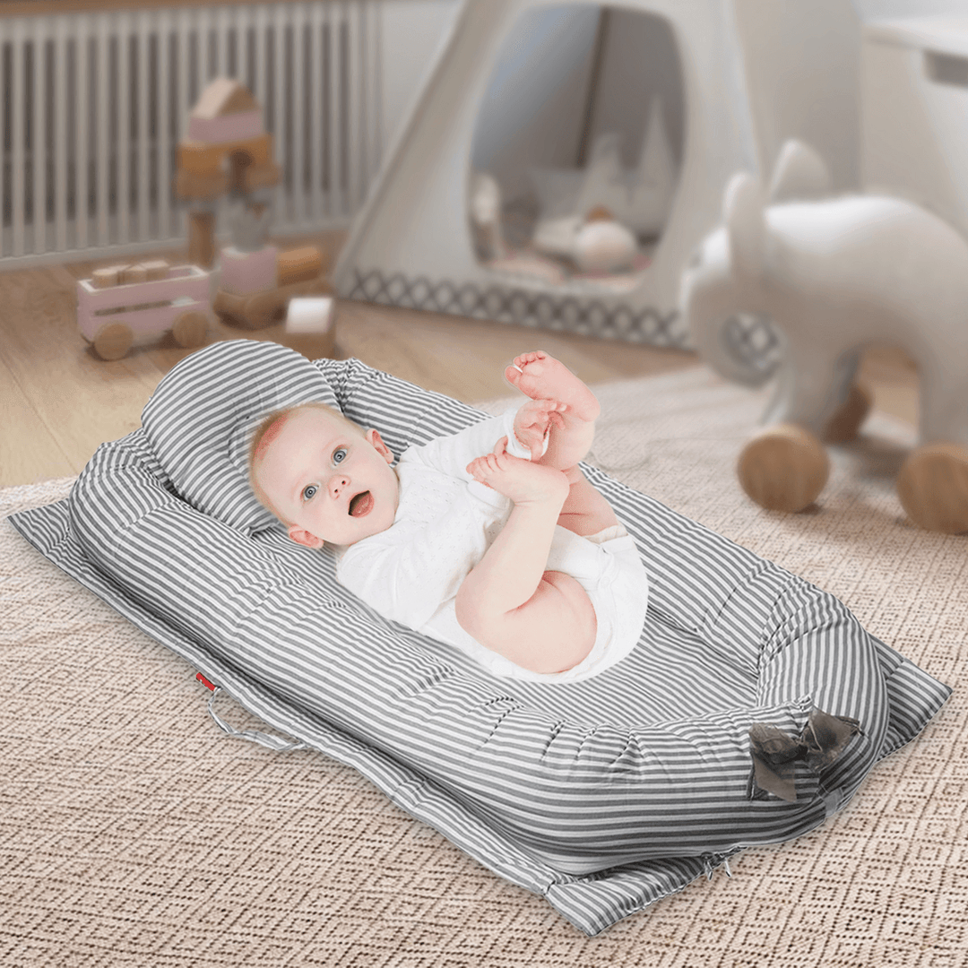 Folding Baby Bed Portable Kids Sleeping Basket Portable Infant Sleeper with Bumper Travel - MRSLM