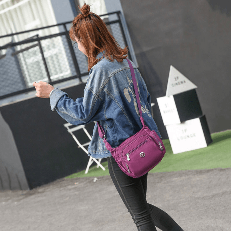 Travel Bag Women Shoulder Bag Multi-Pocket Nylon Waterproof Bag - MRSLM