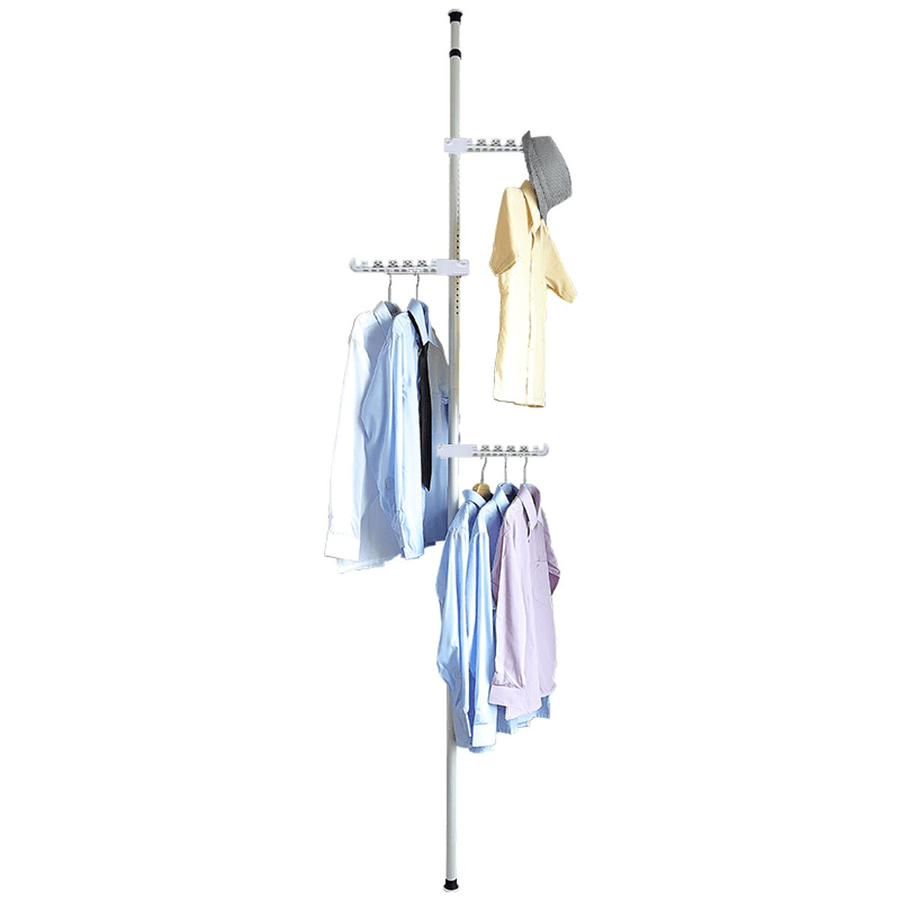 Adjustable Clothes Rack Hanger Telescopic Wardrobe Organizer Garment Dry Stand - MRSLM