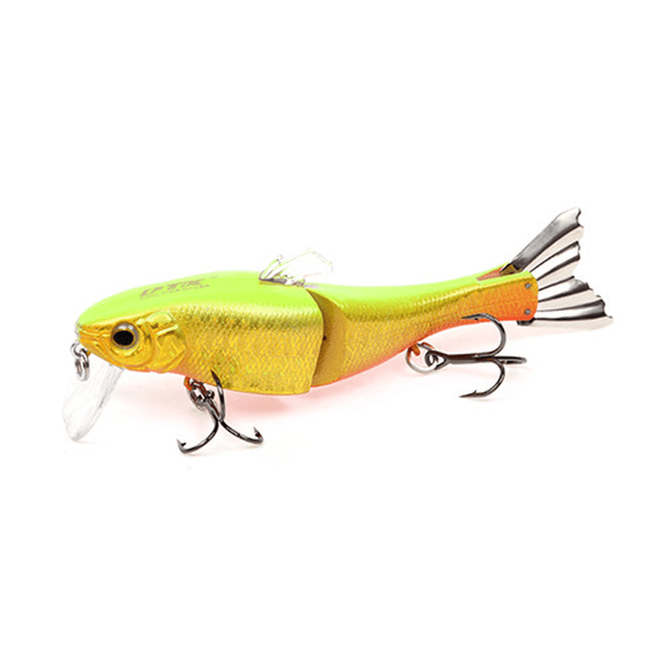 HF021 1Pc 95Mm 13G Minnow Fishing Lure Hard Bait 2 Sections Double Hook Luminous - MRSLM