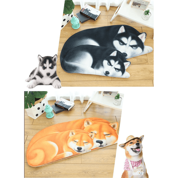 3D Cute Dog Pattern Doormat Indoor Print Door Mat Suedel Floor Rugs - MRSLM