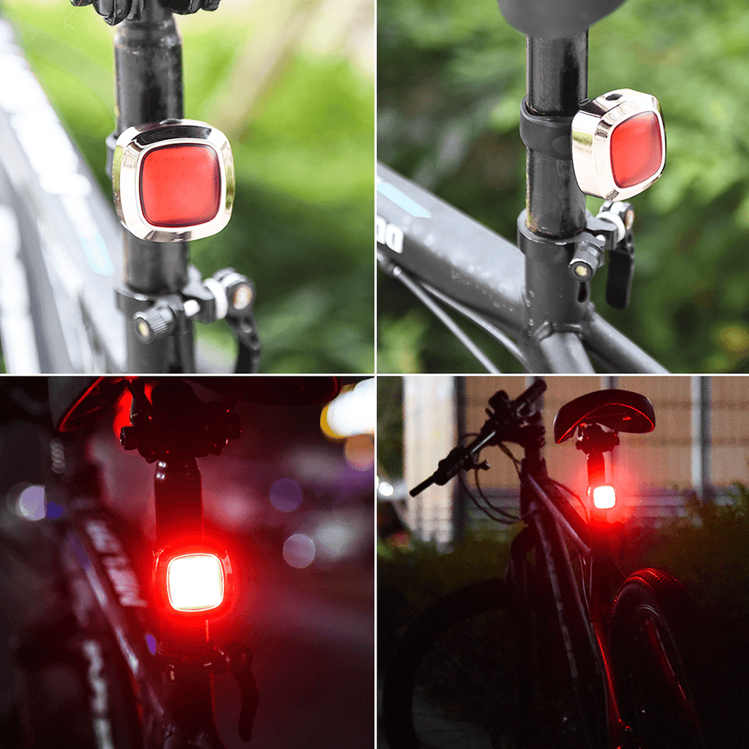 Smart Bike Taillight USB Rechargeable 5 Modes Adjustable Sensing Warning Lamp Waterproof Cycling - MRSLM