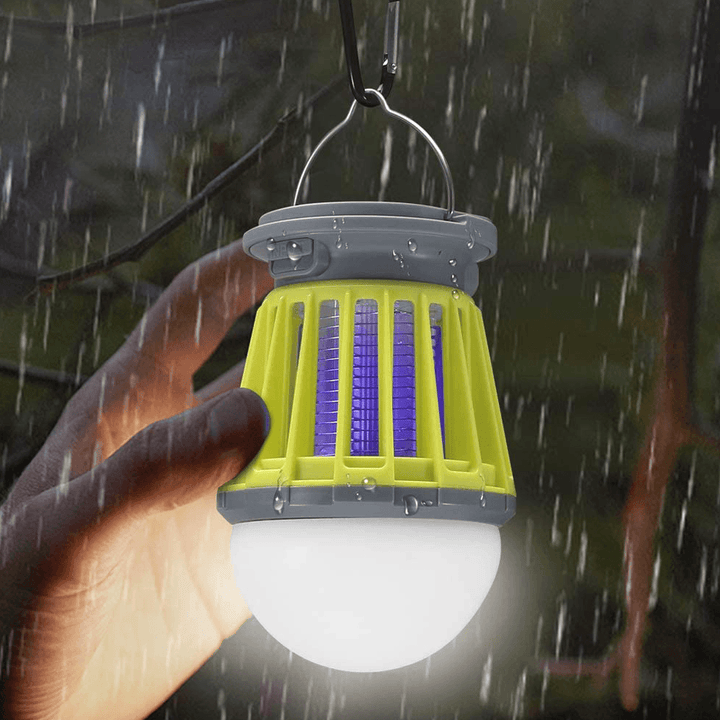 Thorfire Solar Mosquito Killer Lantern IPX6 Waterproof Mosquito Zapper 3 Modes Camping Light Usb/Solar Charging Mosquito Lamp - MRSLM