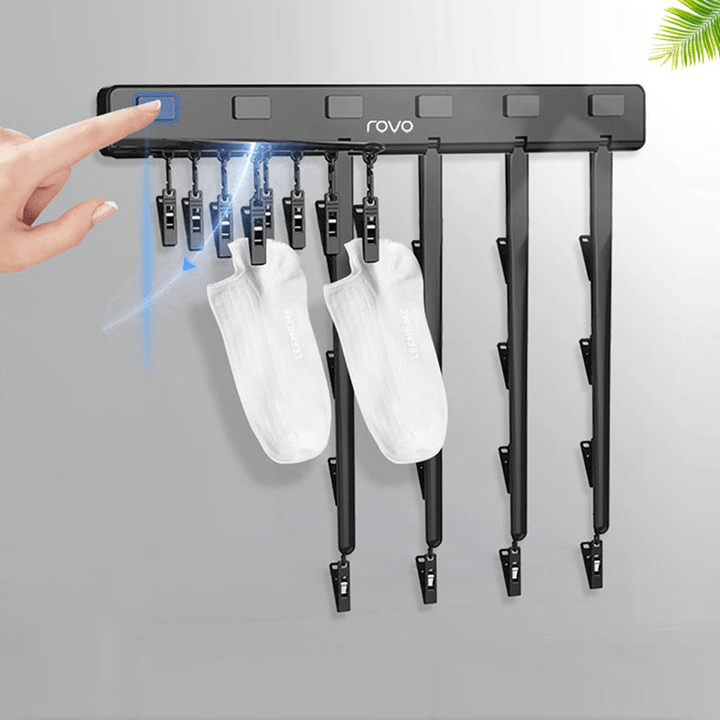 Multi-Function Folding Air Dry Rack Hole Free Clothes Rack Balcony Sock Dry Rack for Indoor Clothes Hanger - MRSLM