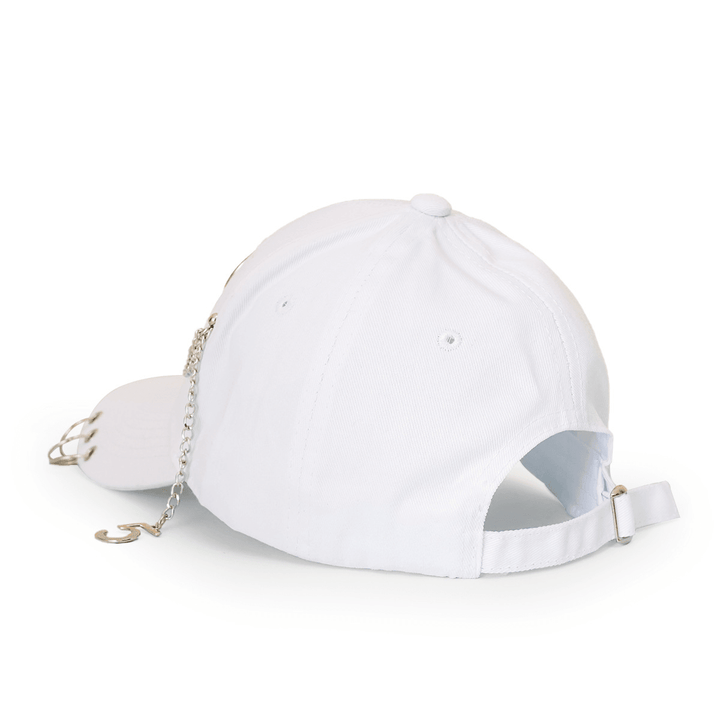 Wide-Brimmed Baseball Hat with Chain Hoop - MRSLM