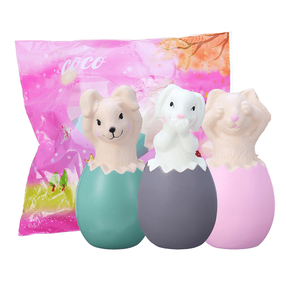 13CM Squishy Rabbit Bunny Eggs with Fancy Bag Christmas Gift Squeeze Toy - MRSLM