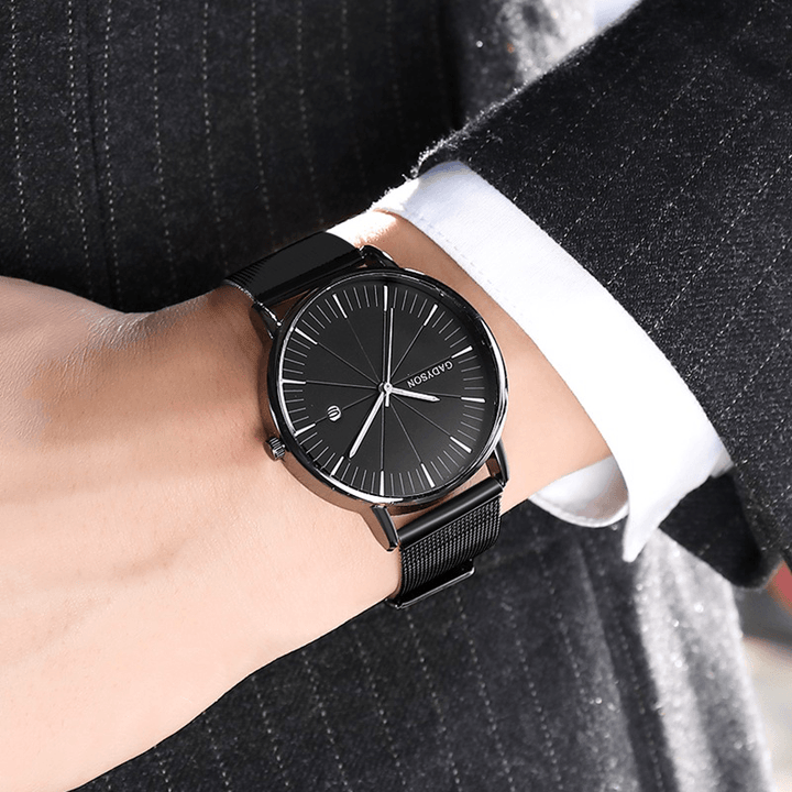 GADYSON A9105 Calendar Casual Style Men Wristwatch Full Steel Luminous Display Quartz Watch - MRSLM