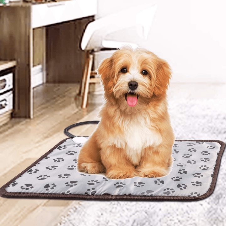 Pet Electric Heating Mat Cushion Waterproof Puppy Dog Cat Heated Pad Winter Warmer - MRSLM