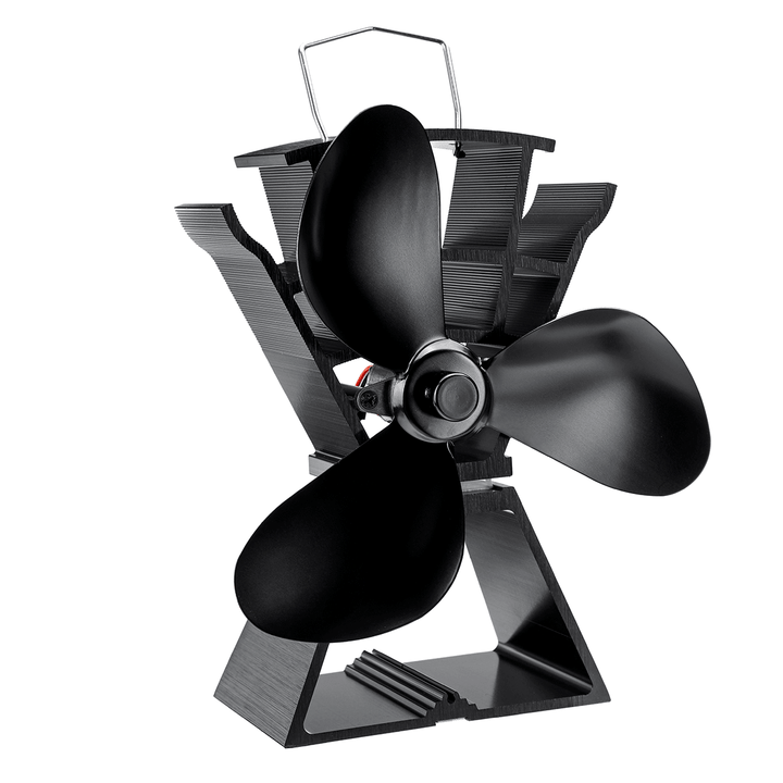 8.8 Inch Quiet 3/4 Blade EQ3-BK Stove Fan Fireplace Fire Heat Powered Saving Ecofan - MRSLM