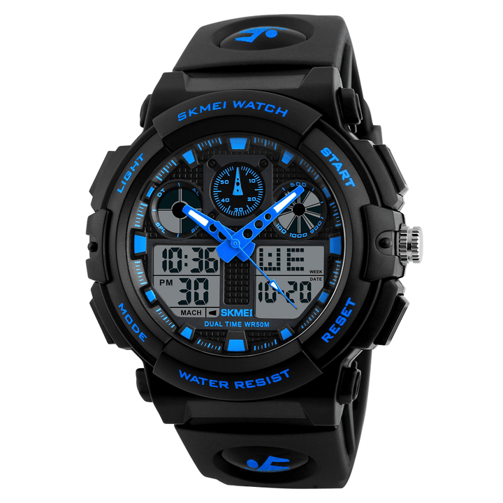 SKMEI 1207 Men Sport Chorongraph 50M Waterproof Luminous Dual Display Digital Watch - MRSLM