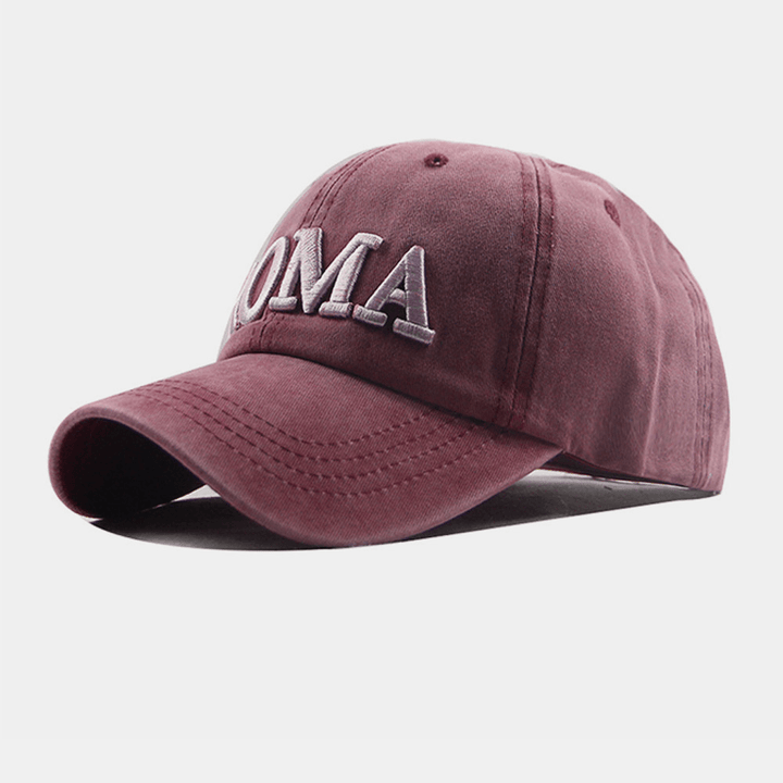 Unisex Washed Letter Thicken Embroidery Baseball Cap Outdoor Sport Sunshade Hat - MRSLM